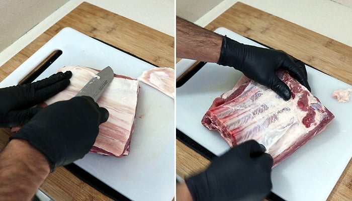 foto limpiar costillar de cerdo