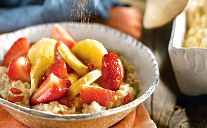 receta de un rico porridge de frutas