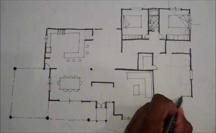 dibujar a mano plano casa