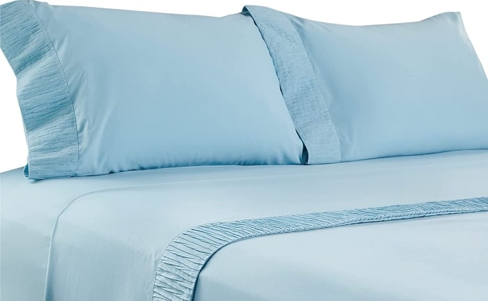 Amazon sábanas bedsure azul primer plano