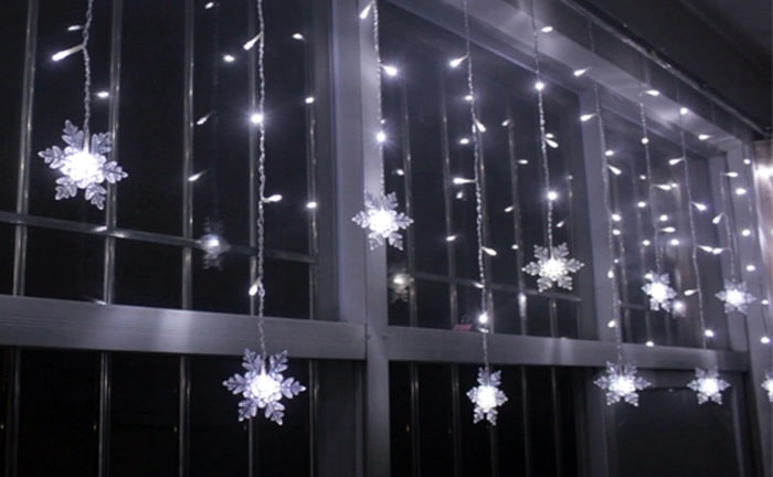 copos nieve luces LED