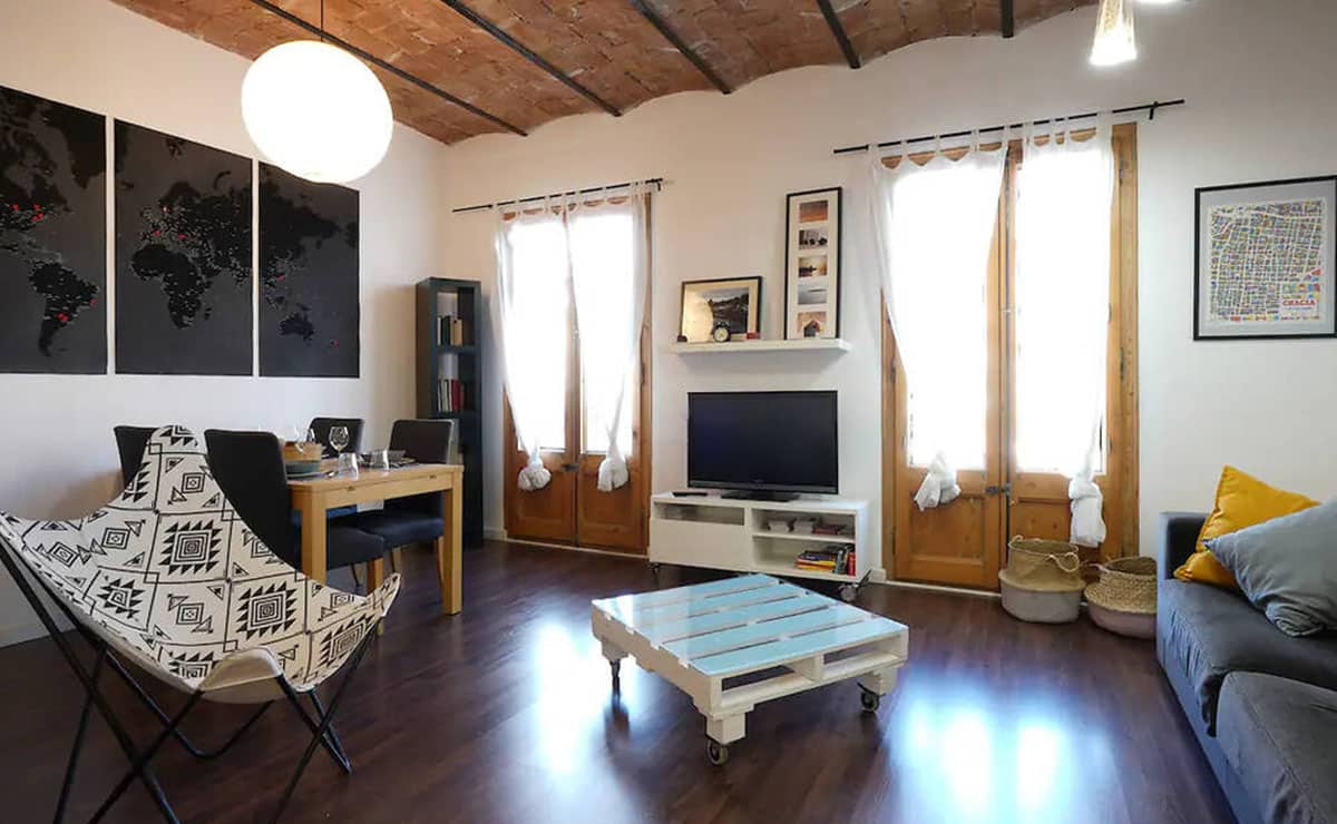 El salón de un apartamento del Barrio de Gràcia