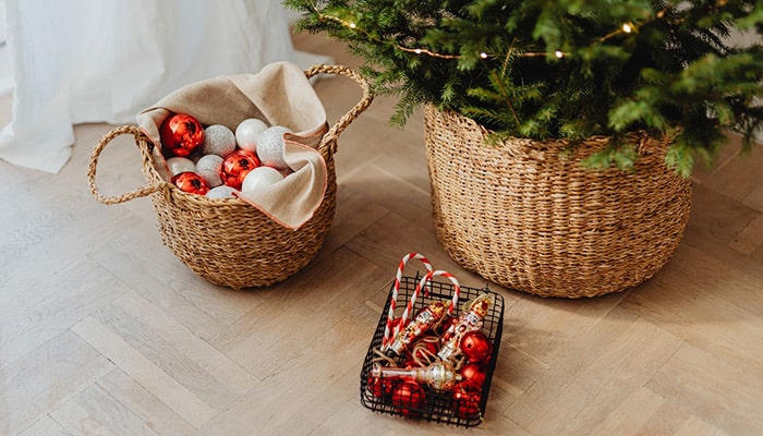 cesta recibidor navidad