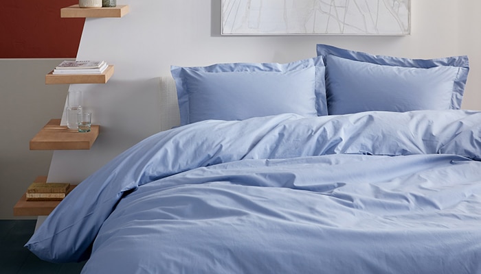 ropa de cama azul