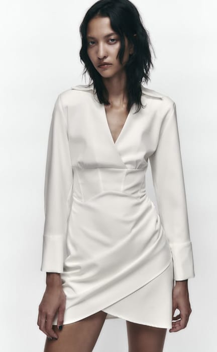 Vestido blanco corsetero de Zara