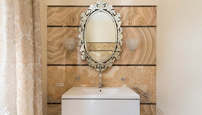 espejo de bano en estilo vintage