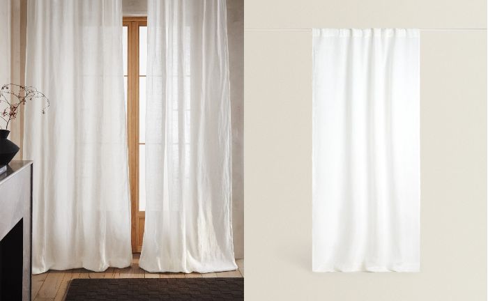 cortina lino blanco Zara Home opacidad media