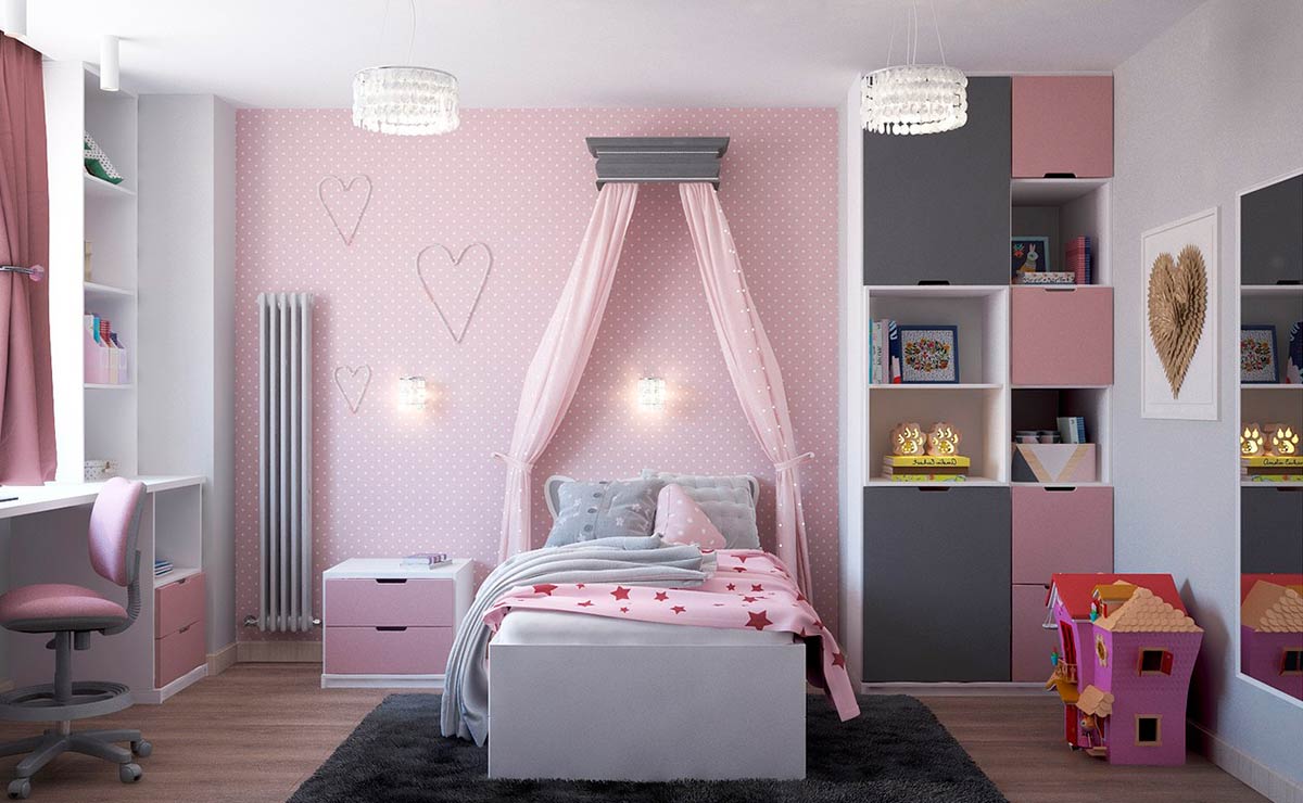 dormitorio infantil rosa