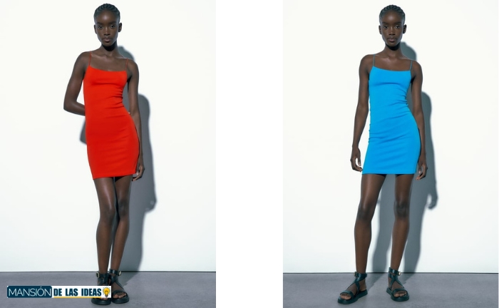 Vestido mini de Zara disponible en varios colores