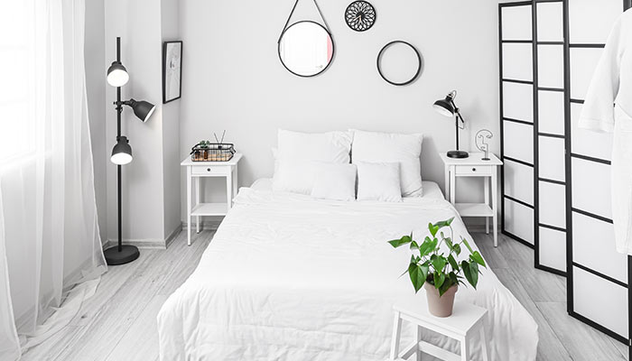 decoracion dormitorio blanco y negro