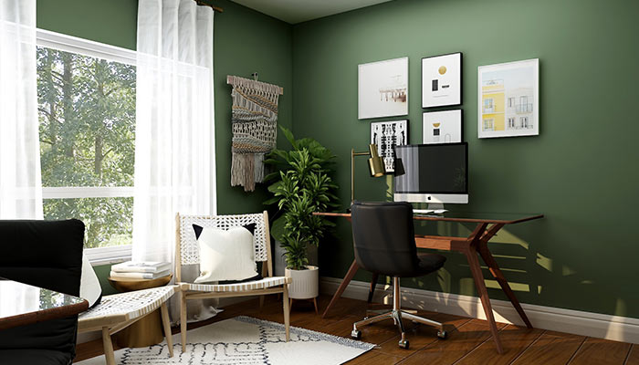 Despacho decorado en verde