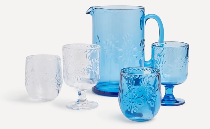 Vasos agua vidrio azul el corte inglés