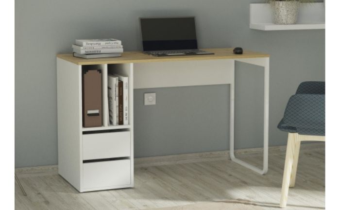El escritorio Pitarch Eko cuenta con un diseño bicolor y dos amplios cajones en uno de sus laterales
