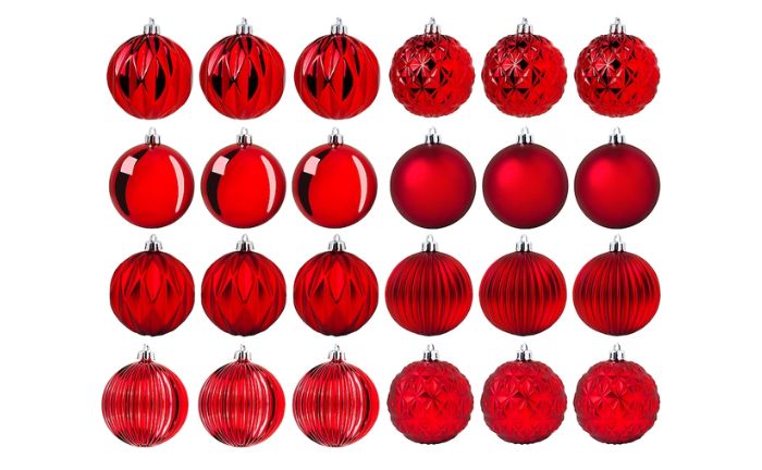Nuevas bolas rojas decoración árbol Navidad Ikea
