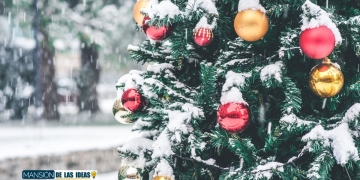 El Corte Inglés árbol Navidad nevado