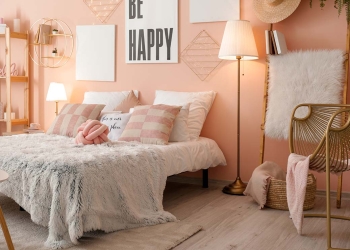 Dormitorio con decoracion en rosa