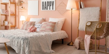 Dormitorio con decoracion en rosa