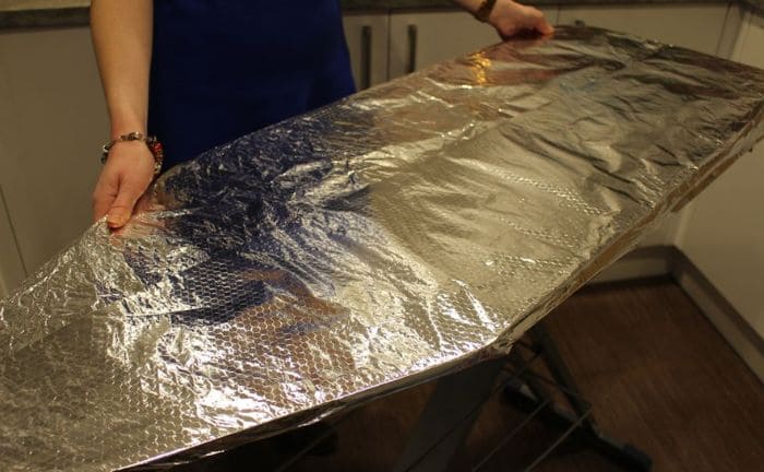 mesa planchar papel aluminio