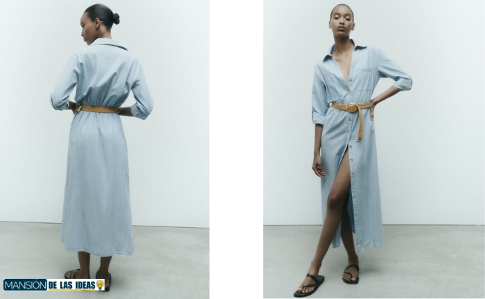 Vestido camisero con cinturón de Zara, fot Zara