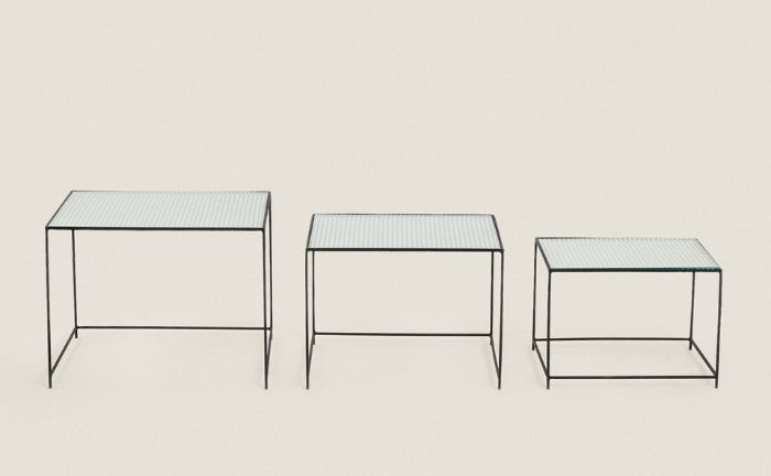 Mesas nido de metal y vidrio de Zara Home
